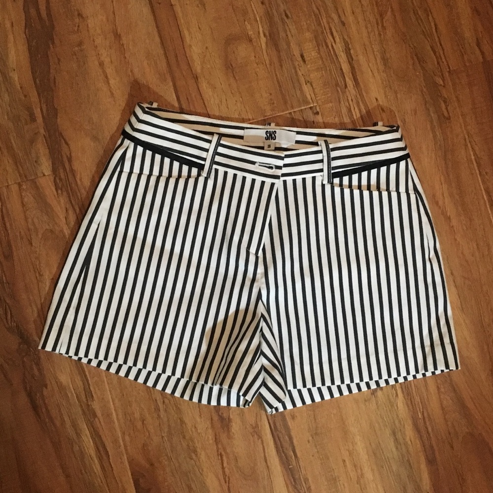 NWOT Black & White Striped Shorts